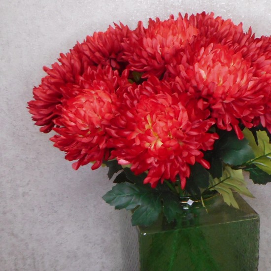 Artificial Bloom Chrysanthemum Red 66cm Artificial Flowers